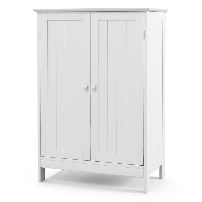 Giantex Bathroom Floor Cabinet, Wooden Floor Storage Cabinet w/Double Doors