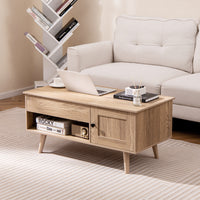 Lift up Coffee Table w/ Storage Flip Top Coffee Table Hidden Compartment Cabinet