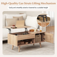 Lift up Coffee Table w/ Storage Flip Top Coffee Table Hidden Compartment Cabinet