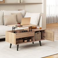 Lift up Coffee Table w/ Storage Flip Top Coffee Table Hidden Compartment Cabinet