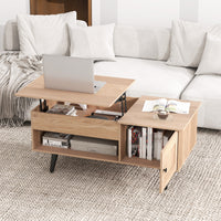 Lift up Coffee Table w/ Storage Flip Top Coffee Table Hidden Compartment Cabinet