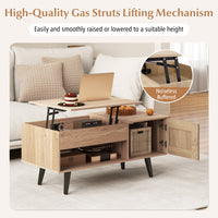 Lift up Coffee Table w/ Storage Flip Top Coffee Table Hidden Compartment Cabinet