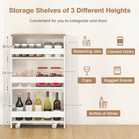 Giantex 4-Tier Slim Storage Cart, Narrow Mobile Serving Cart