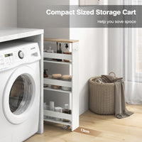 Giantex 4-Tier Slim Storage Cart, Narrow Mobile Serving Cart