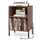 Record Player Stand Turntable Stand w/ Storage Shelf Charging Station USB Port