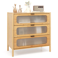 3/4-Drawer Dresser Bamboo Storage Cabinet Mid Century Modern Chest of Drawers