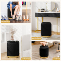 Giantex Velvet Storage Ottoman Set of 2, Modern Round Ottoman with Storage