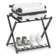 Home Luggage Rack Stand, Double Tiers Luggage Holder with Shoe Shelf, Home Organization