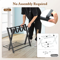 Home Luggage Rack Stand, Double Tiers Luggage Holder with Shoe Shelf, Home Organization