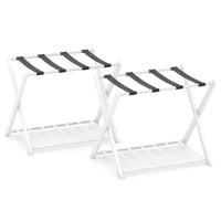 Home Luggage Rack Stand, Double Tiers Luggage Holder with Shoe Shelf, Home Organization