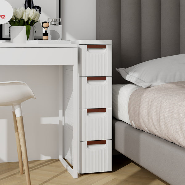 Giantex Narrow Storage Cabinet with 4-Drawer Rolling Organiser
