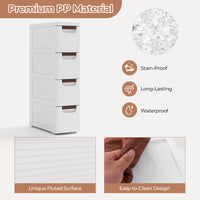 Giantex Narrow Storage Cabinet with 4-Drawer Rolling Organiser