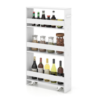 Giantex 4-Tier Slim Storage Cart, Narrow Mobile Serving Cart