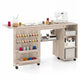 Giantex Folding Sewing Table, Multifunctional Sewing Machine Craft Station with Storage Shelves