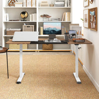 Giantex Electric Height Adjustable Standing Desk, 140cm x 70cm Ergonomic Sit Stand Desk