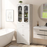 160 cm Tall Bathroom Storage Cabinet Freestanding Linen Cabinet Pantry Cabinet