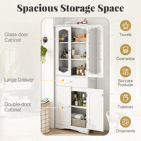 160 cm Tall Bathroom Storage Cabinet Freestanding Linen Cabinet Pantry Cabinet