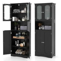 164 cm Tall Bathroom Storage Cabinet, Freestanding Linen Cabinet