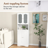 164 cm Tall Bathroom Storage Cabinet, Freestanding Linen Cabinet