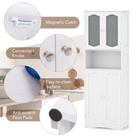 164 cm Tall Bathroom Storage Cabinet, Freestanding Linen Cabinet