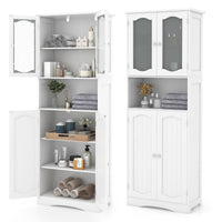 164 cm Tall Bathroom Storage Cabinet, Freestanding Linen Cabinet