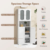 164 cm Tall Bathroom Storage Cabinet, Freestanding Linen Cabinet