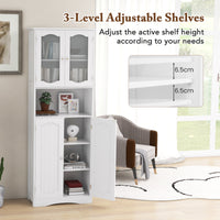 164 cm Tall Bathroom Storage Cabinet, Freestanding Linen Cabinet
