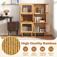 Bamboo Cabinet 3-Cube Kitchen Storage Cabinet Corner Sideboard for Bathroom