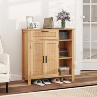 Buffet Sideboard, Storage Cabinet with Rattan Woven Doors