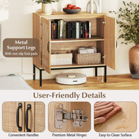 Rattan Storage Cabinet, Accent Cabinet with Asymmetrical Pattern