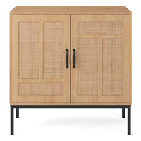 Rattan Storage Cabinet, Accent Cabinet with Asymmetrical Pattern