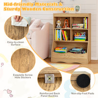 88CM Kids Bookshelf, 5 Cube Storage Shelf, Wooden Bookcase