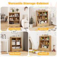 88CM Kids Bookshelf, 5 Cube Storage Shelf, Wooden Bookcase