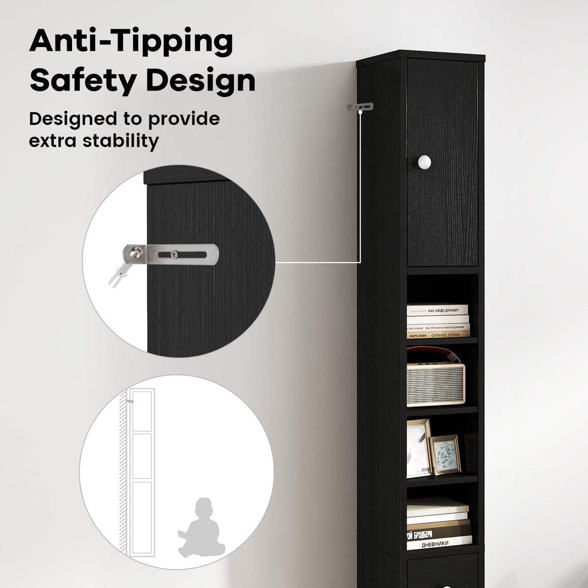 Giantex Slim Bathroom Tall Cabinet