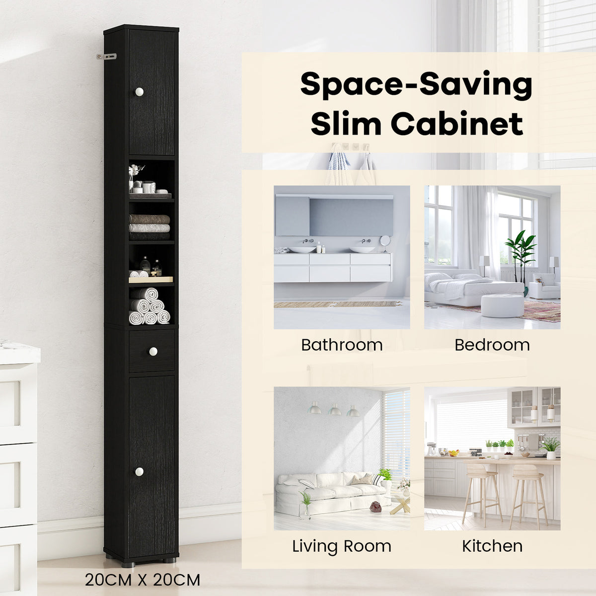 Giantex Slim Bathroom Tall Cabinet