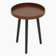 Giantex Round Side Table, End Table w/Wooden Tray