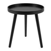 Giantex Round Side Table, End Table w/Wooden Tray