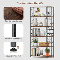 6-Tier Bookshelf Modern Geometric Bookcase
