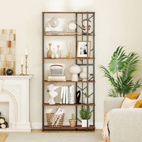 6-Tier Bookshelf Modern Geometric Bookcase