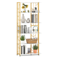 6-Tier Bookshelf Modern Geometric Bookcase