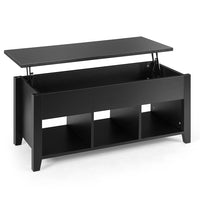 Lift Up Coffee Table Rising Center Table w/ Hidden Compartment & 3 Cubes