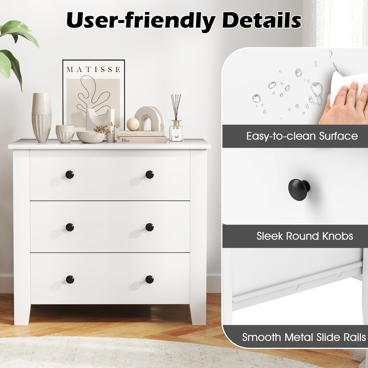 Giantex Drawer Chest with 3 Drawers