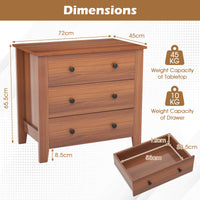 3-Drawer Dresser, Wide Chest of Drawers