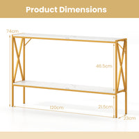 Narrow Console Table, 2-Tier Entryway Table with Storage