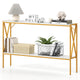 Narrow Console Table, 2-Tier Entryway Table with Storage