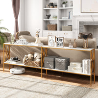 Narrow Console Table, 2-Tier Entryway Table with Storage