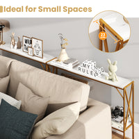 Narrow Console Table, 2-Tier Entryway Table with Storage
