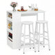 Giantex 3PCS Bar Table Set, Industrial Counter Height Table Set with 2 Bar Stools, Wooden Kitchen Dining Table Kit w/ 3-tier Side Shelf