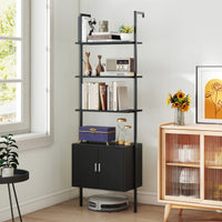 5 Tier Tall Bookshelf Wall Mount Ladder Bookcase