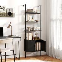 5 Tier Tall Bookshelf Wall Mount Ladder Bookcase